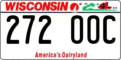 WI license plate 272OOC