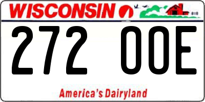WI license plate 272OOE