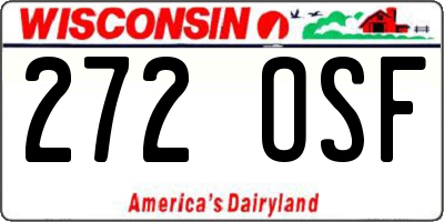 WI license plate 272OSF