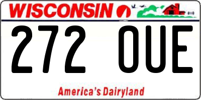 WI license plate 272OUE