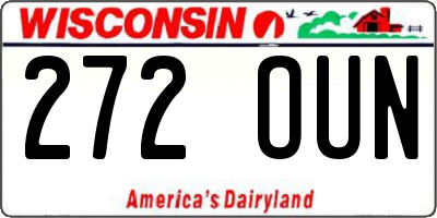 WI license plate 272OUN