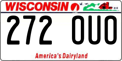 WI license plate 272OUO