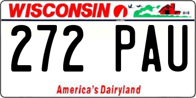 WI license plate 272PAU