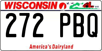 WI license plate 272PBQ