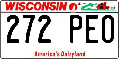 WI license plate 272PEO