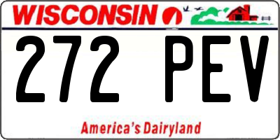 WI license plate 272PEV