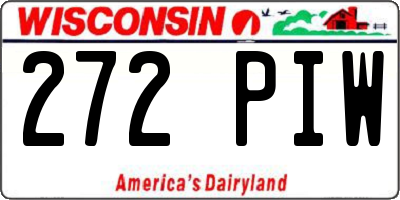 WI license plate 272PIW