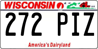 WI license plate 272PIZ