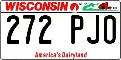 WI license plate 272PJO