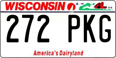 WI license plate 272PKG