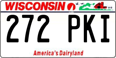 WI license plate 272PKI