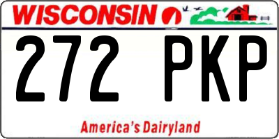 WI license plate 272PKP