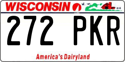 WI license plate 272PKR