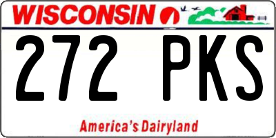 WI license plate 272PKS