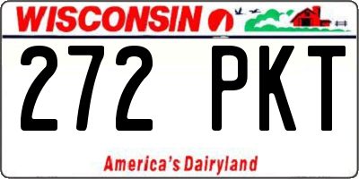 WI license plate 272PKT