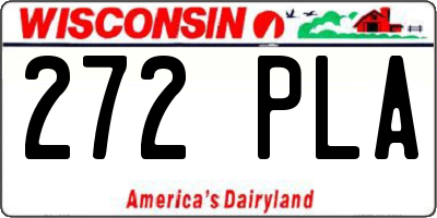 WI license plate 272PLA
