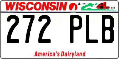 WI license plate 272PLB