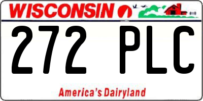 WI license plate 272PLC