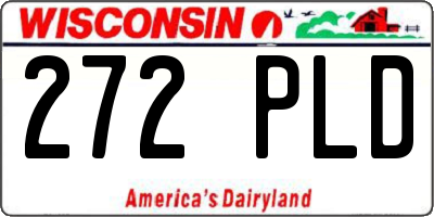 WI license plate 272PLD