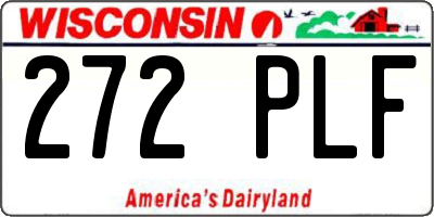 WI license plate 272PLF