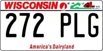 WI license plate 272PLG