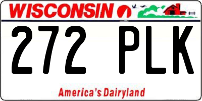 WI license plate 272PLK