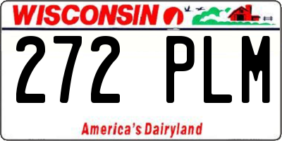WI license plate 272PLM