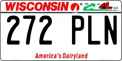 WI license plate 272PLN