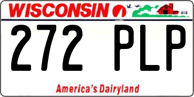WI license plate 272PLP