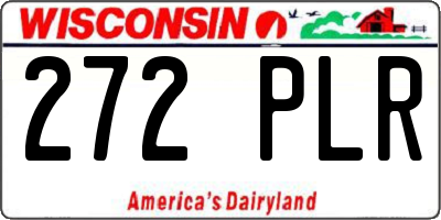 WI license plate 272PLR
