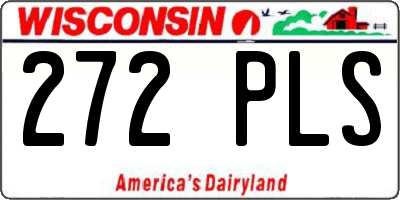 WI license plate 272PLS