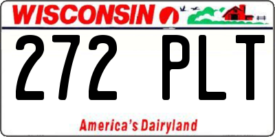 WI license plate 272PLT