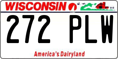 WI license plate 272PLW