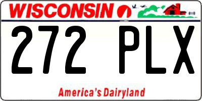 WI license plate 272PLX