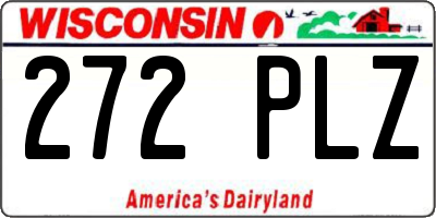 WI license plate 272PLZ