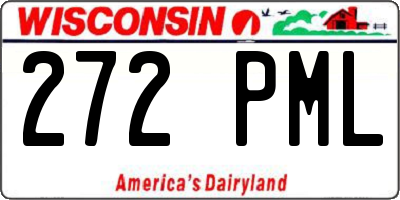 WI license plate 272PML