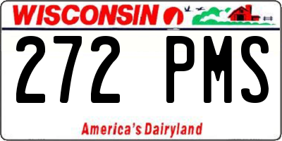 WI license plate 272PMS