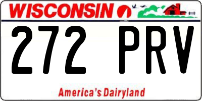 WI license plate 272PRV