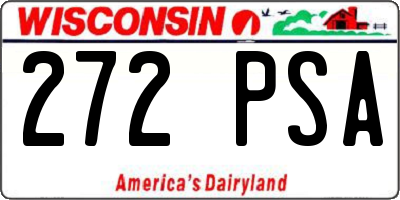 WI license plate 272PSA