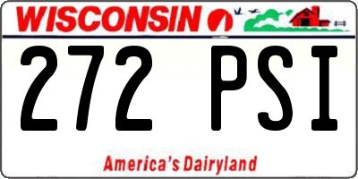 WI license plate 272PSI
