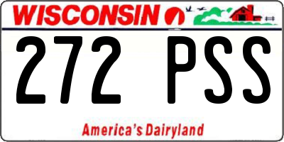 WI license plate 272PSS