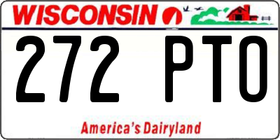 WI license plate 272PTO