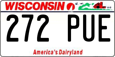 WI license plate 272PUE