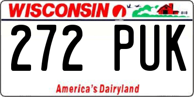 WI license plate 272PUK