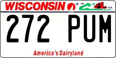 WI license plate 272PUM