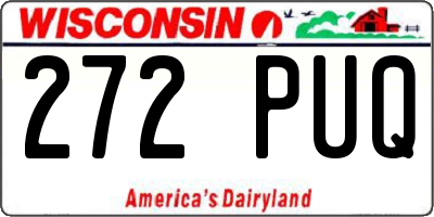 WI license plate 272PUQ
