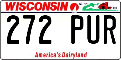 WI license plate 272PUR