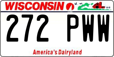 WI license plate 272PWW