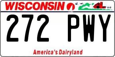 WI license plate 272PWY
