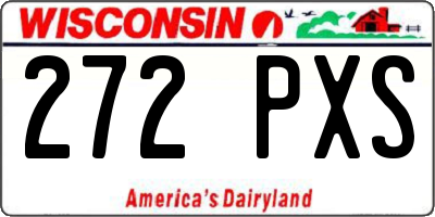 WI license plate 272PXS